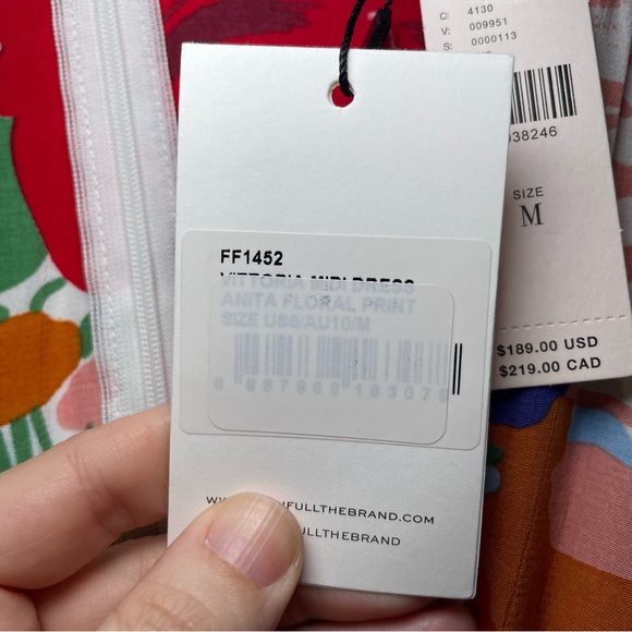 Faithfull The Brand Anita Floral Print Midi Dress Multicolor Women Size Medium - Picture 10 of 11